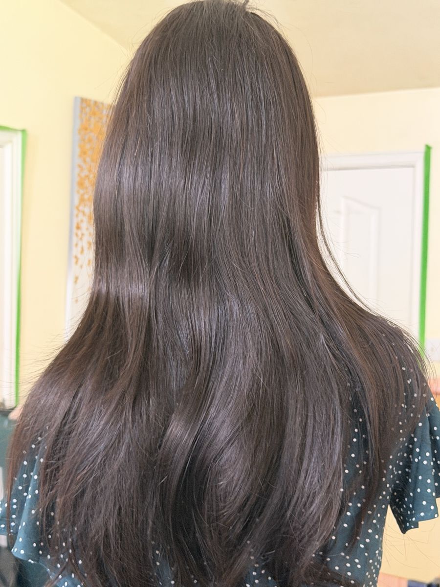 New. Luxurious Dark Brown Human Hair Full Lace Wig - Long Wavy, Natural Look, Medium Density