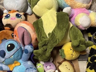 Assorted Stuffed Animals Lot Plush Toys Stitch Hello Kitty Frog