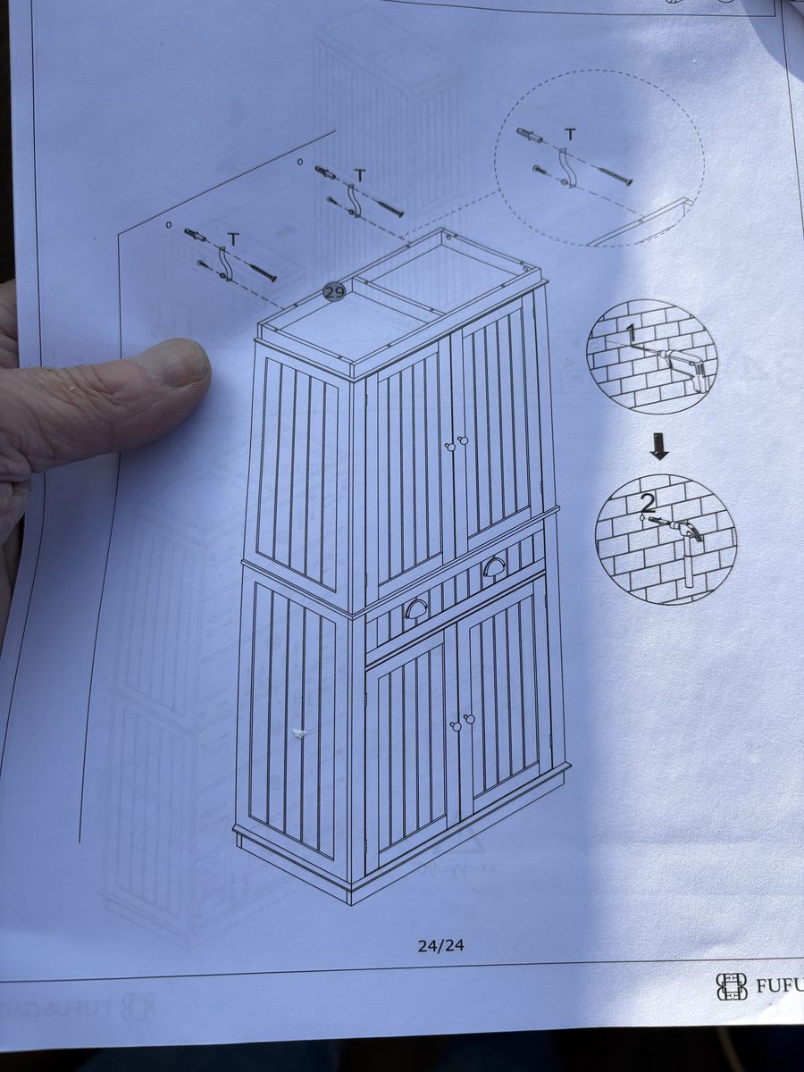 FUFU&GAGA Tall Storage Cabinet w/ Drawer & Doors 