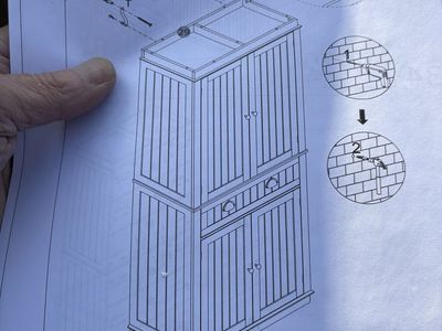 FUFU&GAGA Tall Storage Cabinet w/ Drawer & Doors