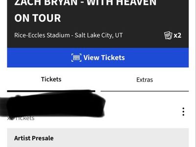 2 Zach Bryan Concert Tickets - Rice-Eccles Stadium Salt Lake City UT - Aug 7, 2026
