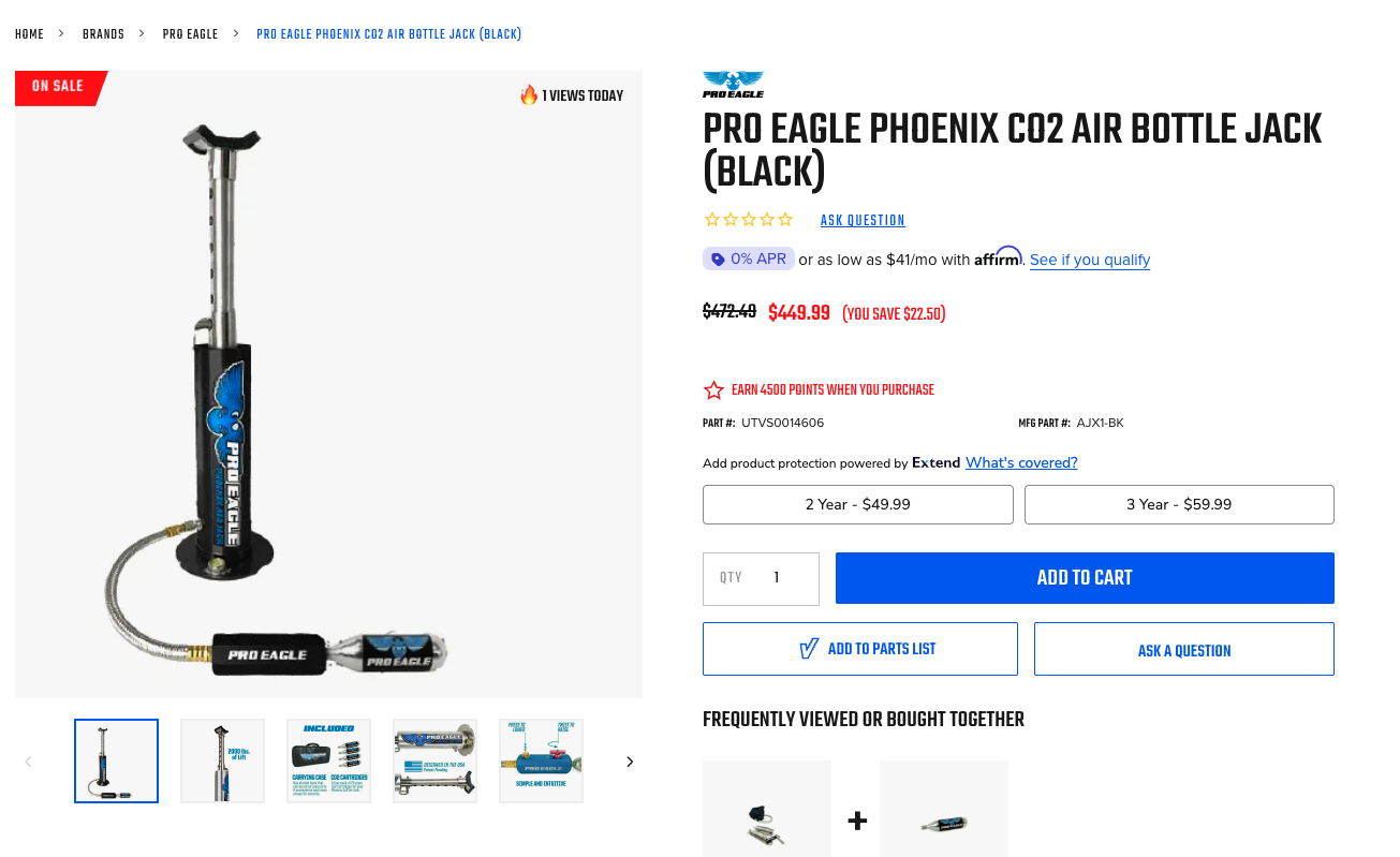 Peo Eagle Off Road CO2 Air Jack