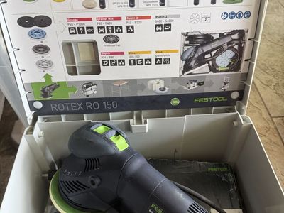 Festool Rotex RO 150 FEQ Sander with Systainer Case and Accessories. Cash only!