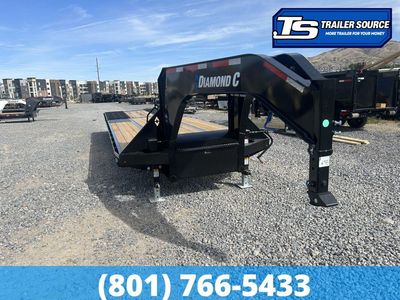 8.5x32 Diamond C FMAX-HDT 210 Gooseneck Hydraulic Dovetail Equipment Trailer - 25K GVWR - 2-Speed Jack, ABS Brakes
