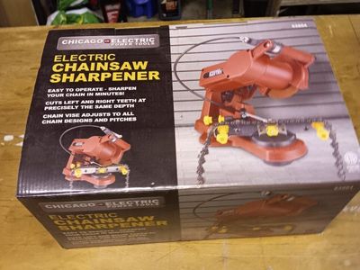 Chicago Electric Electric Chainsaw Sharpener - Easy to Operate, Sharpens in Minutes