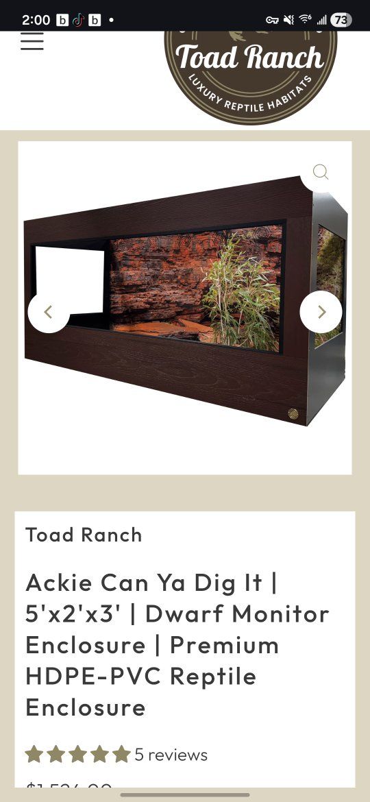 Toad Ranch 5'x2'x3' enclosure