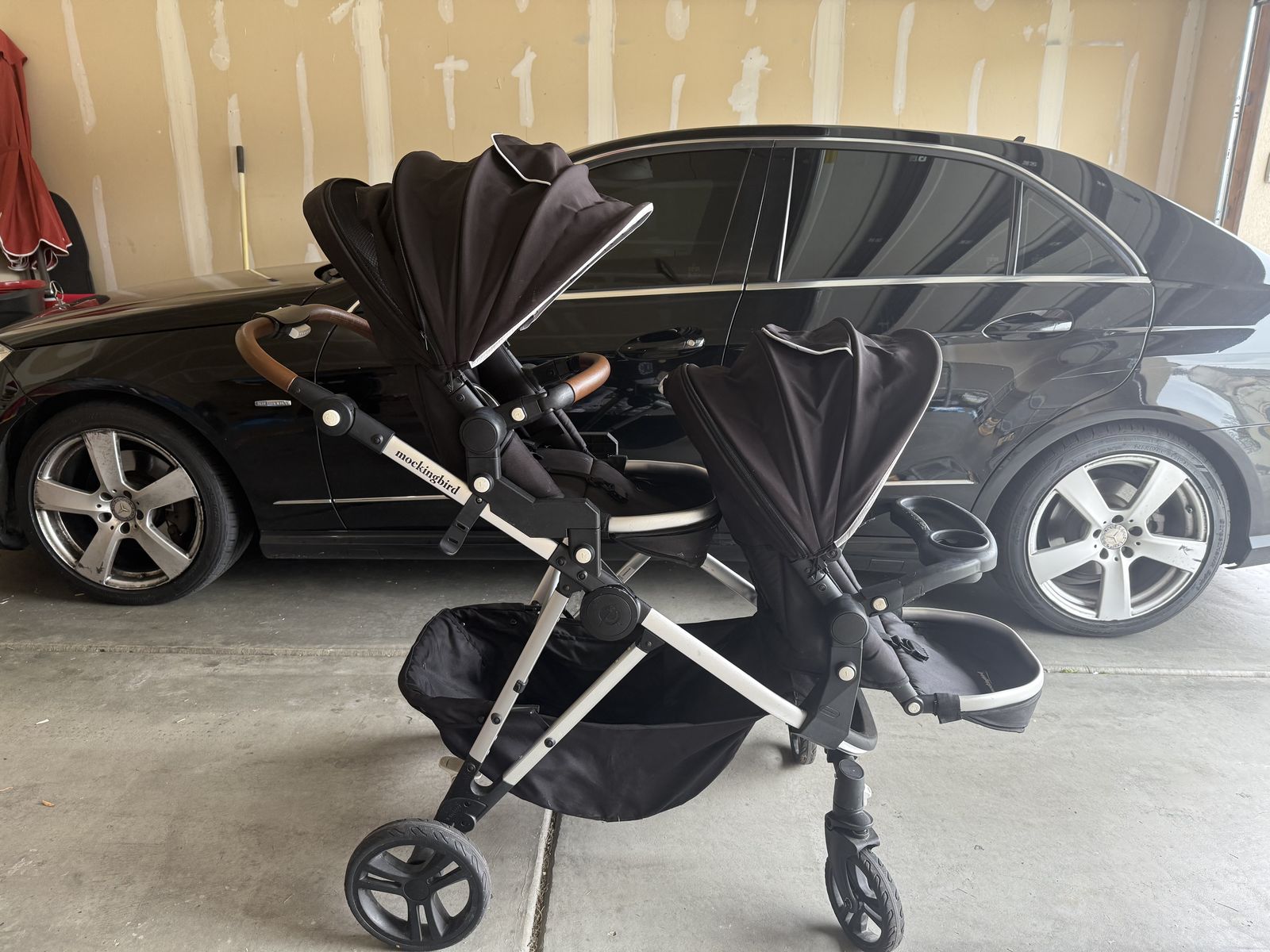 Mockingbird double stroller, car seat adapter