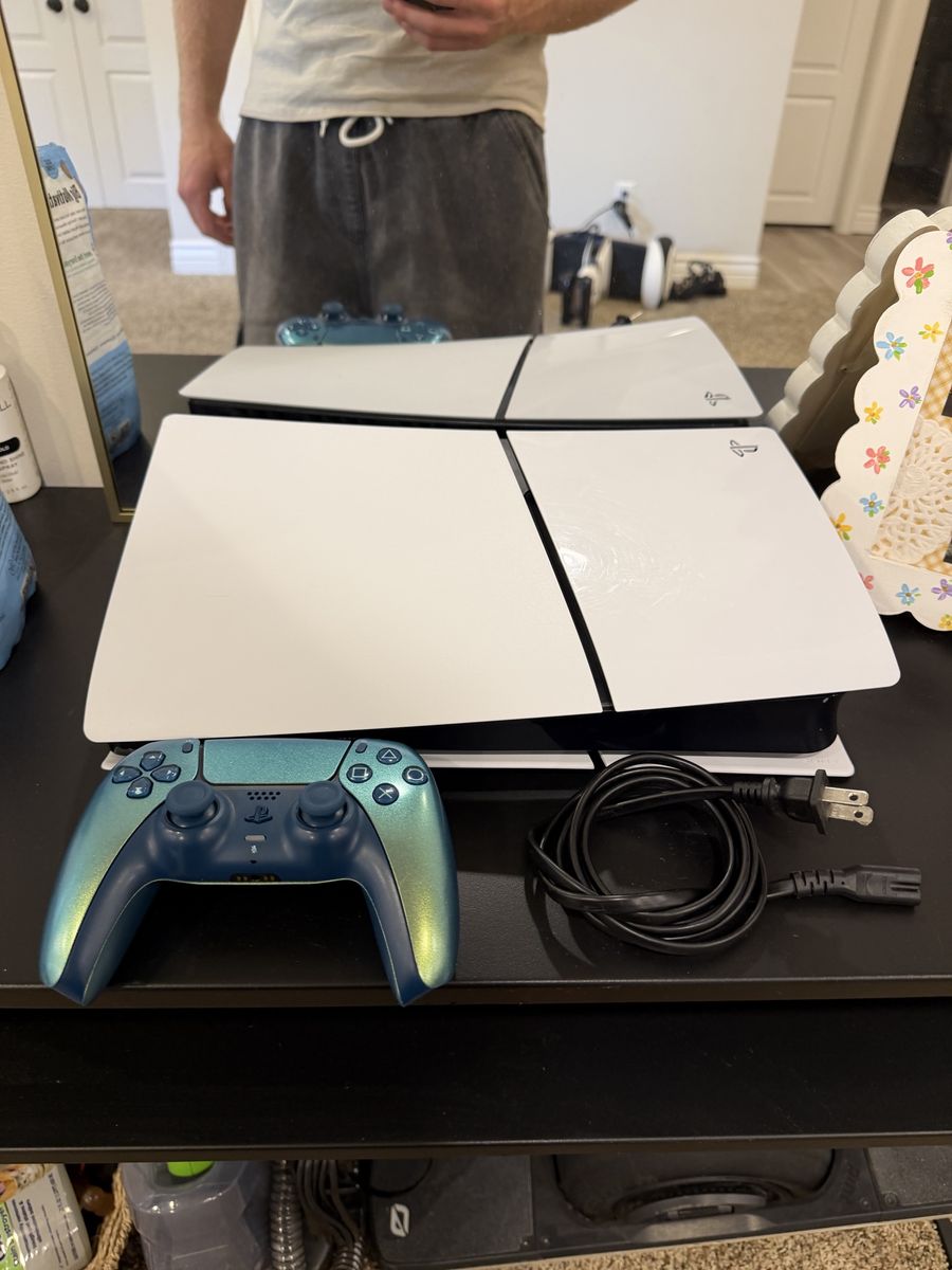 Sony PlayStation 5 Console with Custom Controller and Power Cable