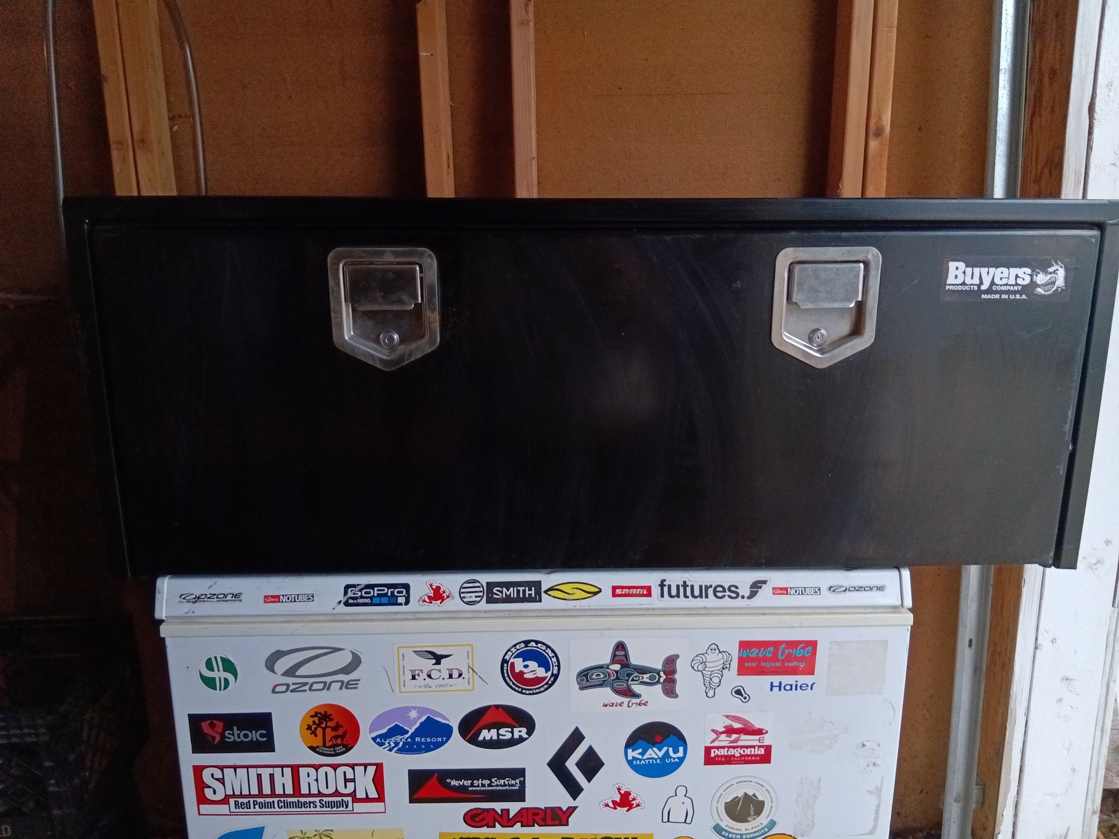 Buyers Products Black Steel Underbody Truck Tool Box with Dual Paddle Latches