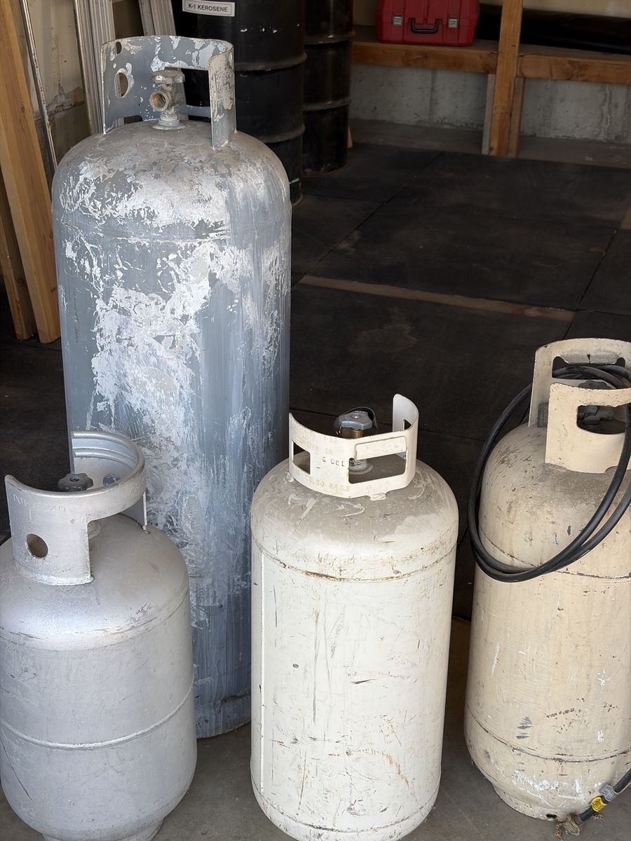 Propane cylinders with propane