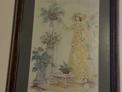 Vintage Boho Painting of Women in Yellow