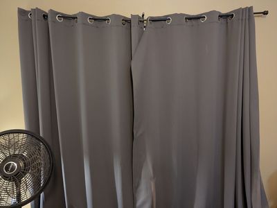 Blackout Curtains - Gray - 2 Panels - Each approx. 7 ft. wide x 84 inches long
