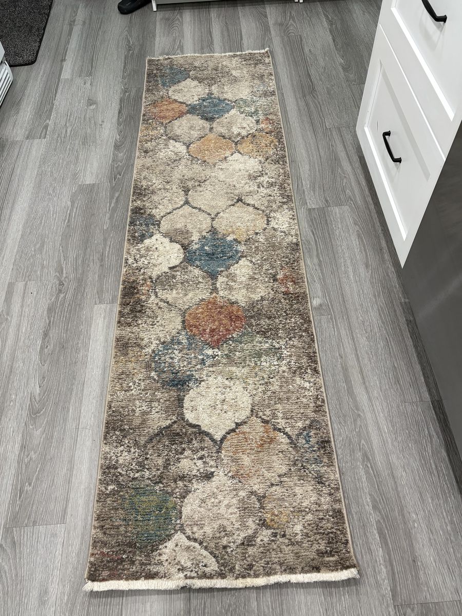 long rug 7 feet 4 inches long and 2 feet wide
