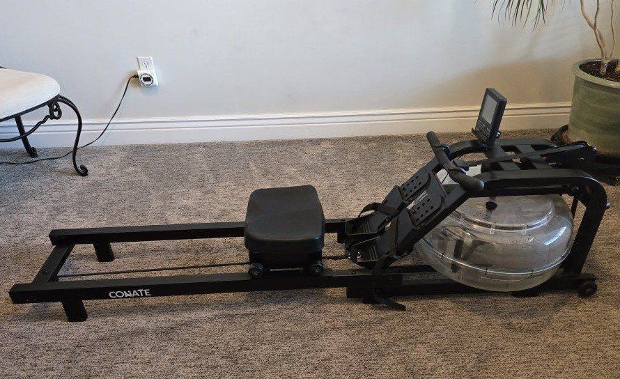 CONATE Water Rowing Machine - Black, Water Resistance Rower with Digital Monitor