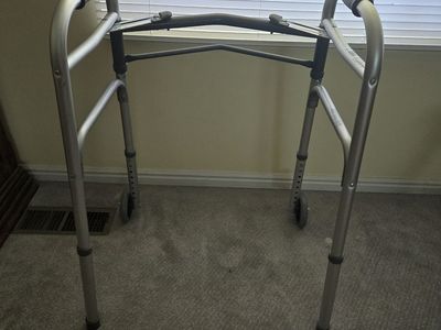 Guardian MDS86410JW54 Folding Medical Walker with Front Wheels