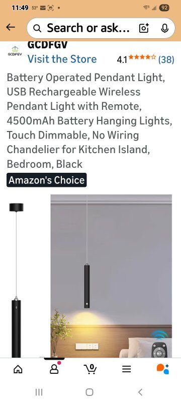 New in Box! Chargeable Pendant Light