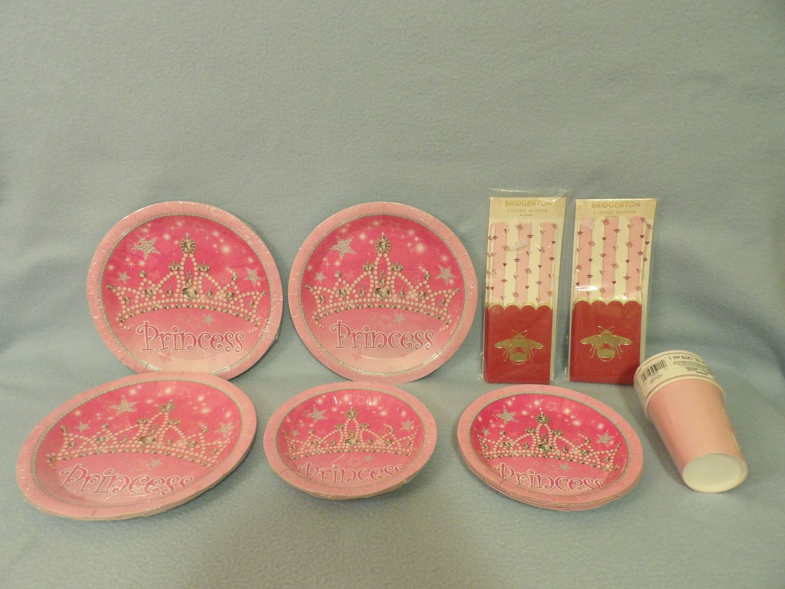 Princess Party Supplies Large & Small Plates, Cups, & Cutlery/Silverware Holder Envelopes