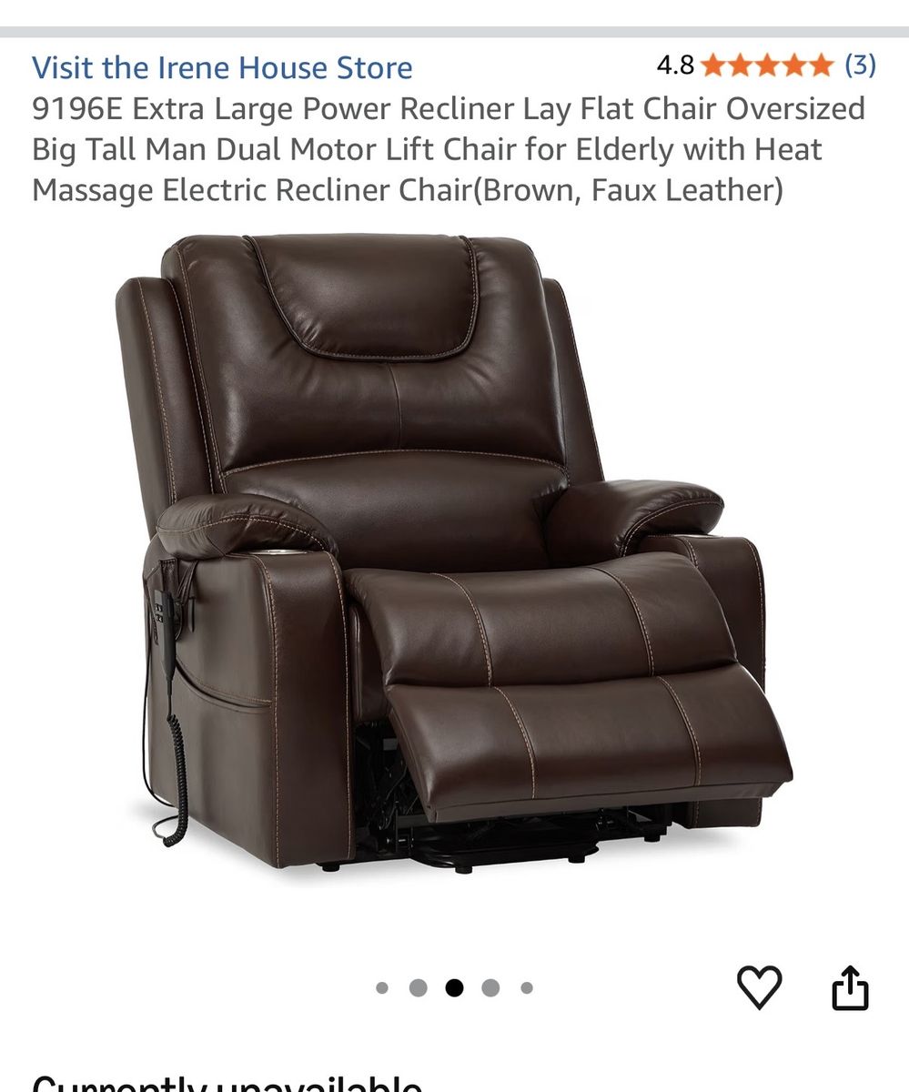 Extra large power recliner