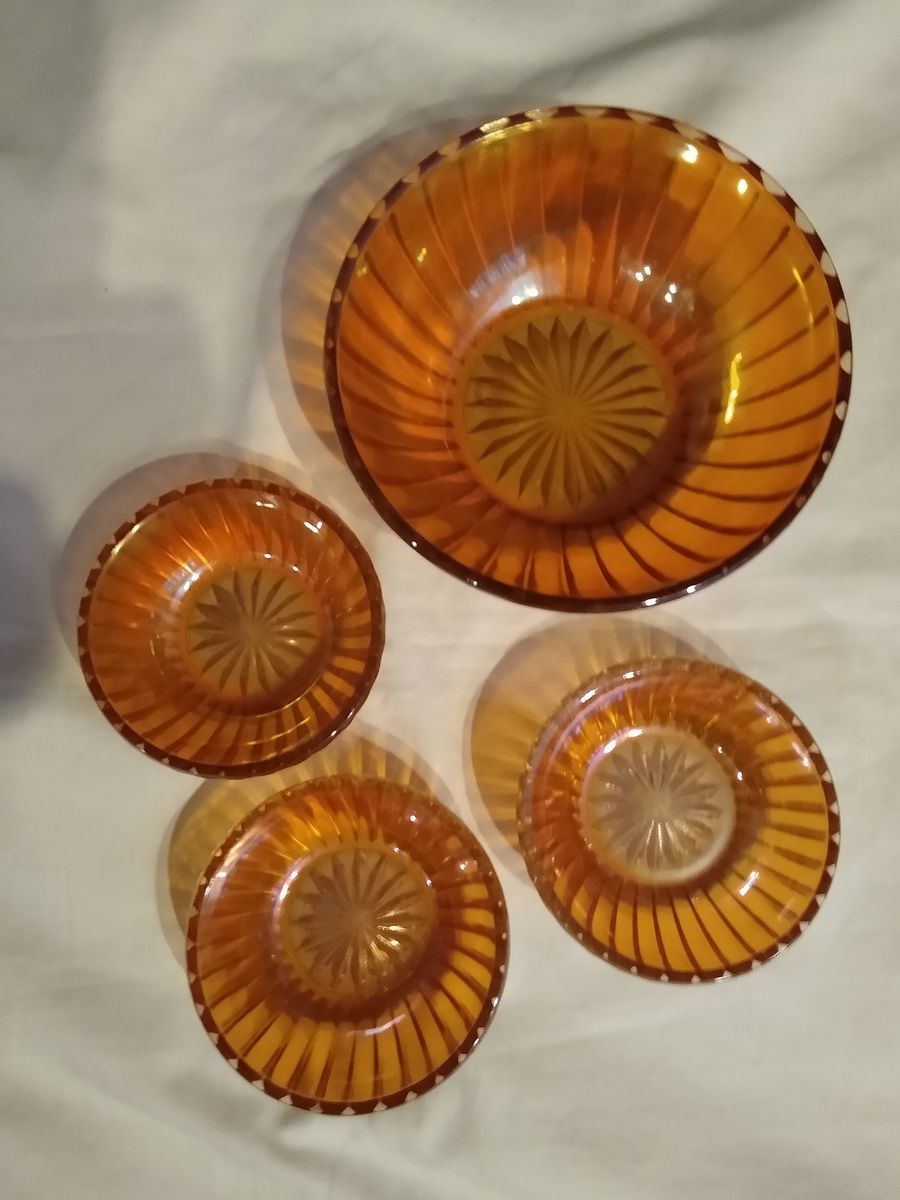 Carnival Glass Berry Bowl Set - Vintage