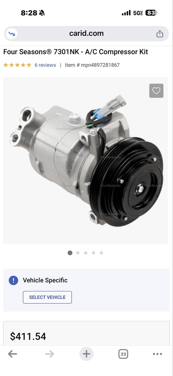 New a/c compressor set for 5th gen Camaro