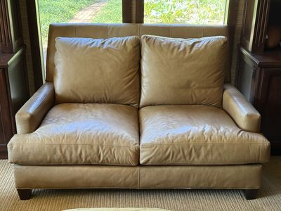 Lee Industries Madison Putty Leather Sofa