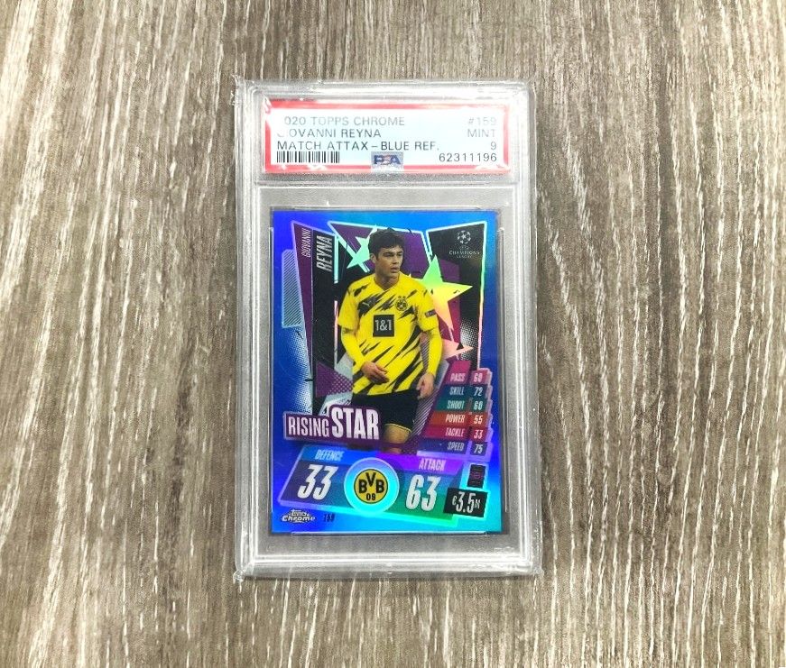 2020 TOPPS CHROME PSA GIOVANNI REYNA MATCH ATTAX BLUE
