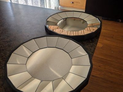 Geometric Round Decorative Wall Mirror Set - 2 Pack