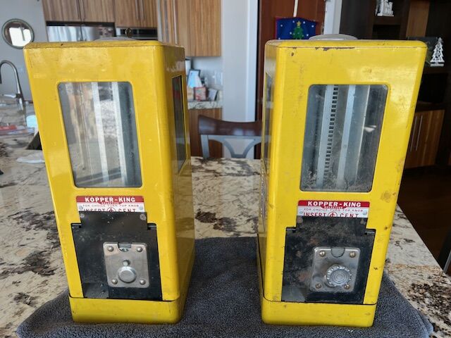 Two Vintage Kopper-King Gum Dispensers