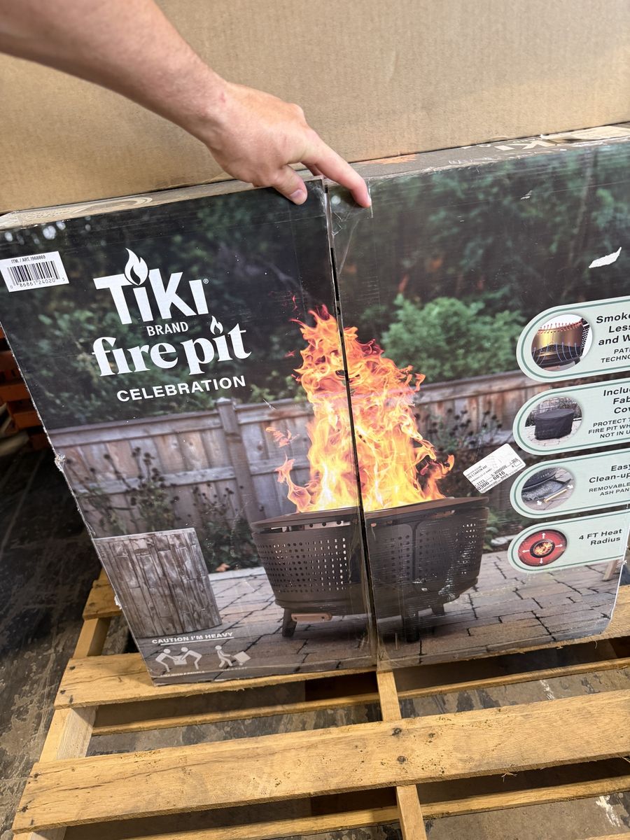 Tiki Brand Fire Pit Celebration with Fabric Cover - Smokeless, Easy Clean-up