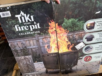 Tiki Brand Fire Pit Celebration with Fabric Cover - Smokeless, Easy Clean-up