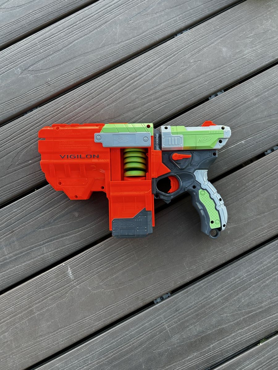 NERF VIGILON Vortex Blaster Dart Gun, Orange/Green