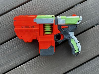 NERF VIGILON Vortex Blaster Dart Gun, Orange/Green