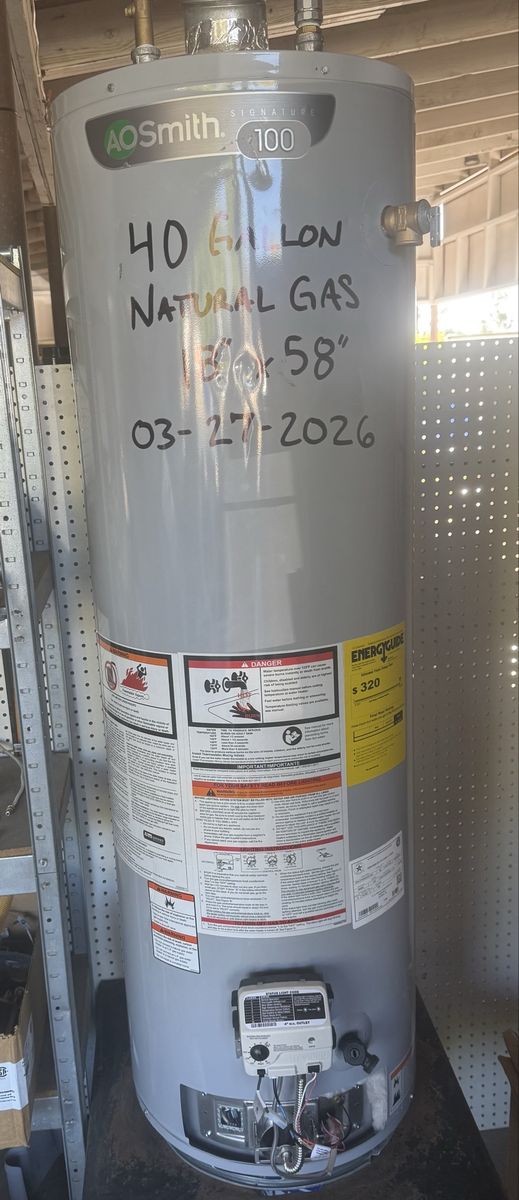 New 40 Gallon Water Heater