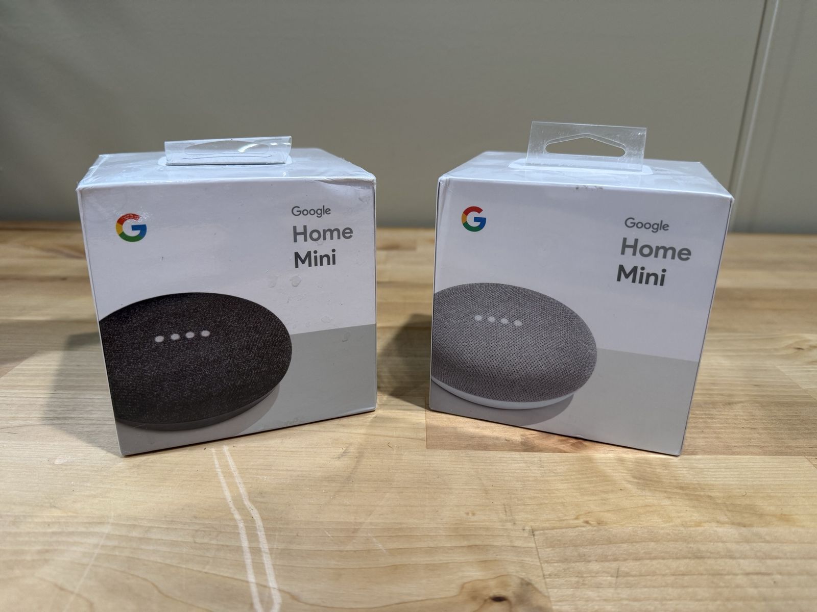 Google Home Mini Smart Speaker - Chalk/Charcoal, New sealed in Box, Voice Assistant