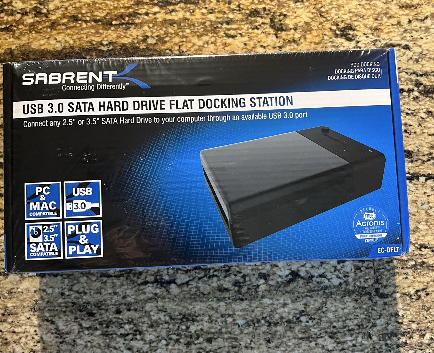 Sabrent EC-DFLT USB 3.0 SATA Hard Drive Flat Docking Station for 2.5"/3.5" HDD/SSD $15