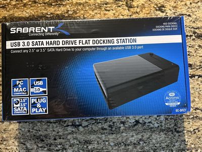 Sabrent EC-DFLT USB 3.0 SATA Hard Drive Flat Docking Station for 2.5"/3.5" HDD/SSD $15