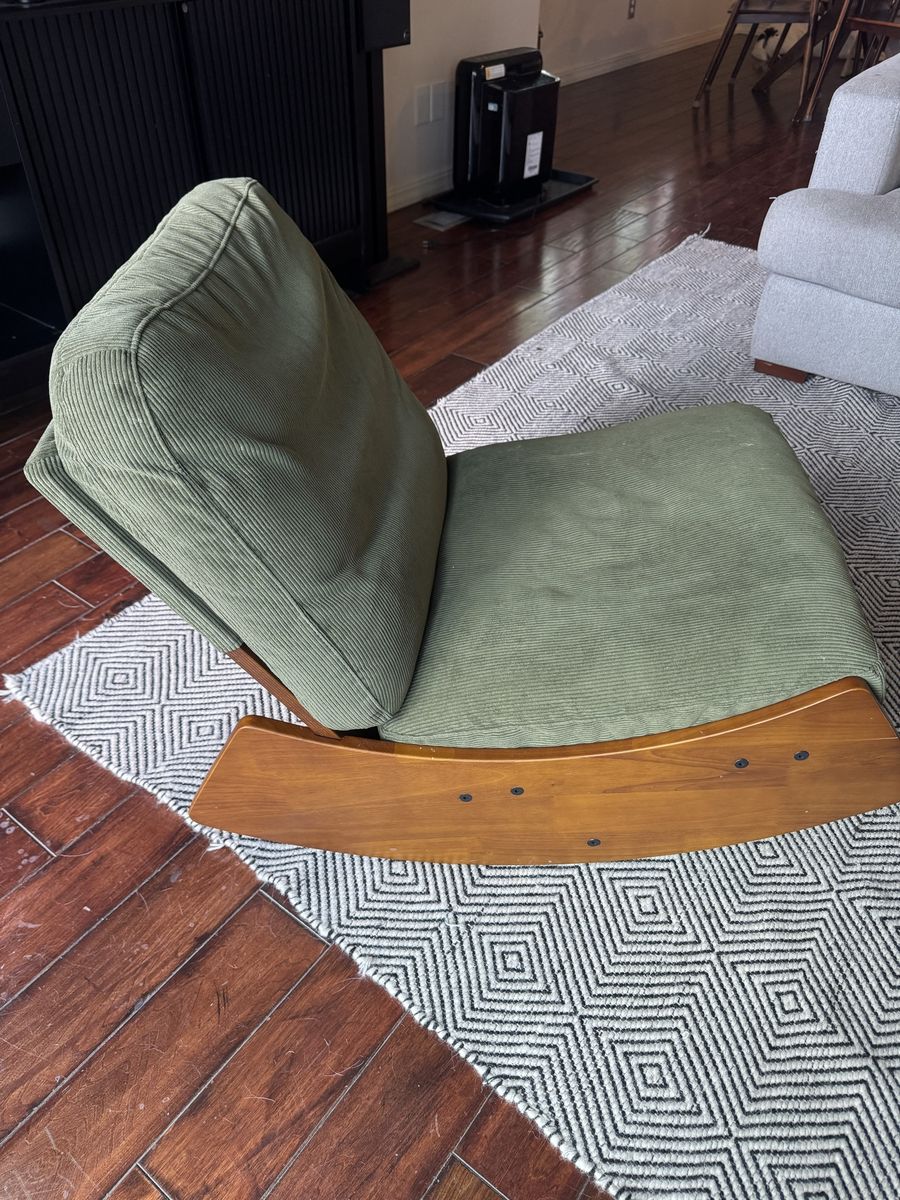 Mid Century Green Rocking Chair