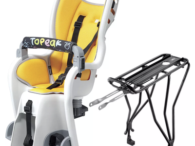 Topeak Baby Seat II Child Bike Seat with Disc Compatible Rear Rack - Yellow/Grey