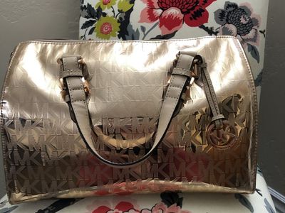 Michael Kors Rose Gold Handbag + Matching Wallet