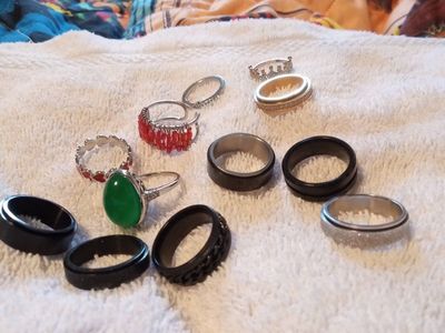 Assorted Fashion Rings Collection - Metallic, Beaded, and Accent Rings