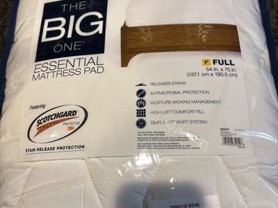 The Big One Essential Full Mattress Pad - Scotchgard, Antimicrobial, Moisture Wicking
