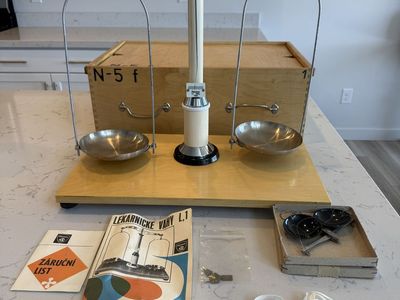 Vintage Chirana Pharmacy / Laboratory Balance Scale w/ Case & Weights – Complete S
