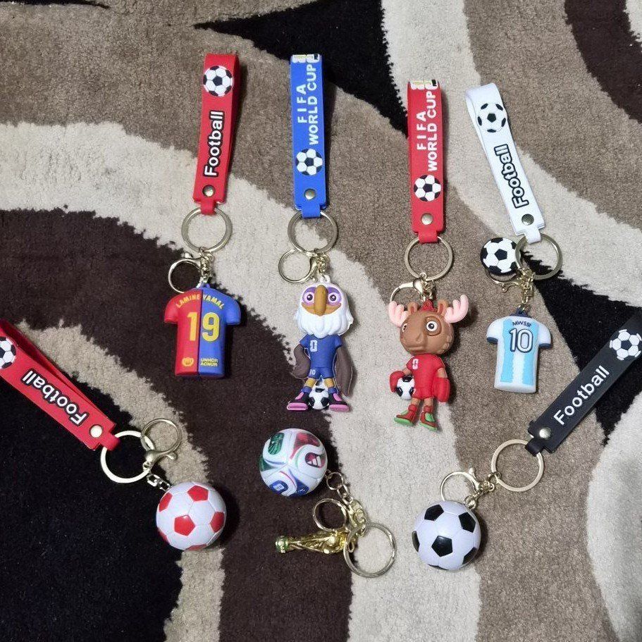 New FIFA World Cup & Football Keychains - Assorted Player Jerseys, Mascots & Soccer Balls