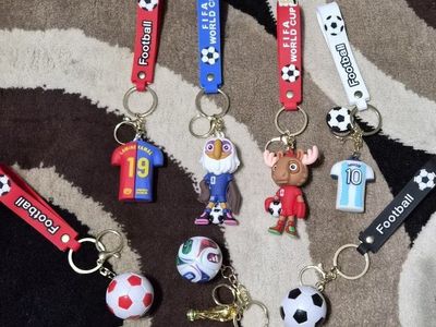 New FIFA World Cup & Football Keychains - Assorted Player Jerseys, Mascots & Soccer Balls