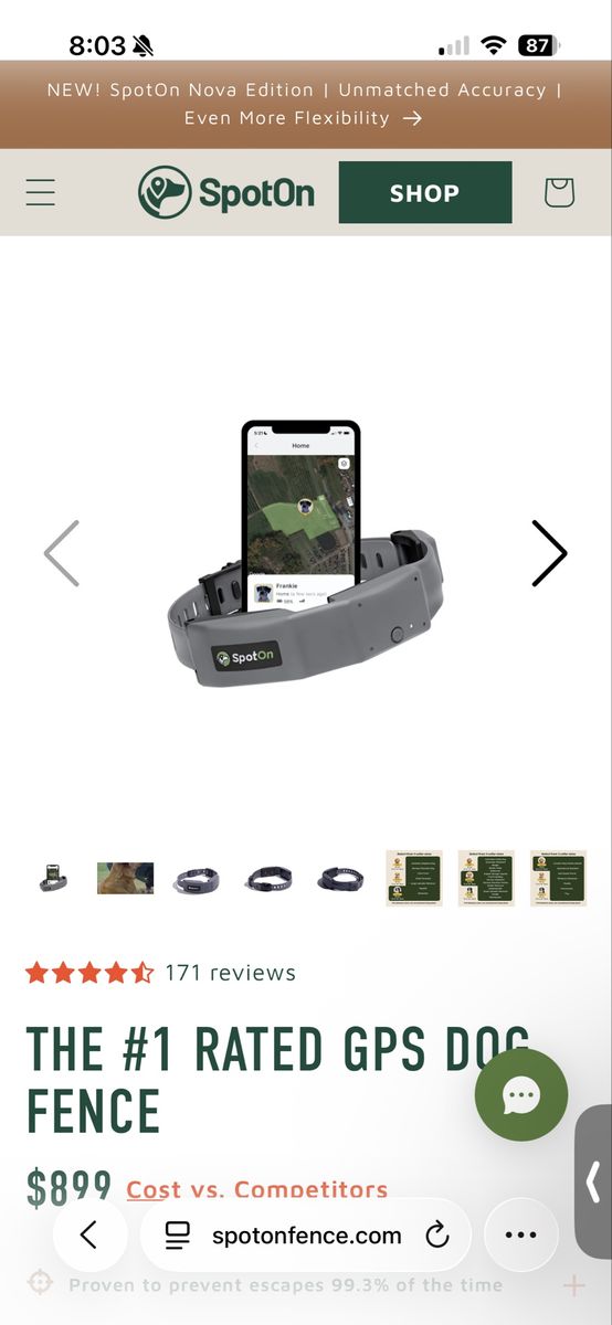 SpotOn GPS Dog Fence Collar SOF-200-HO - Wireless Containment System, Excellent Condition