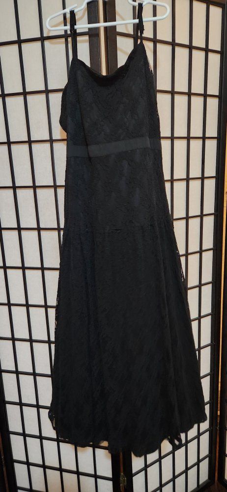 Women's Black Lace Maxi Dress - Size M 