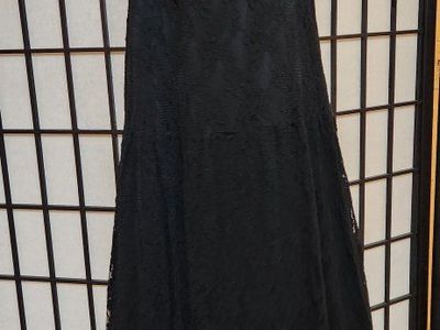 Women's Black Lace Maxi Dress - Size M