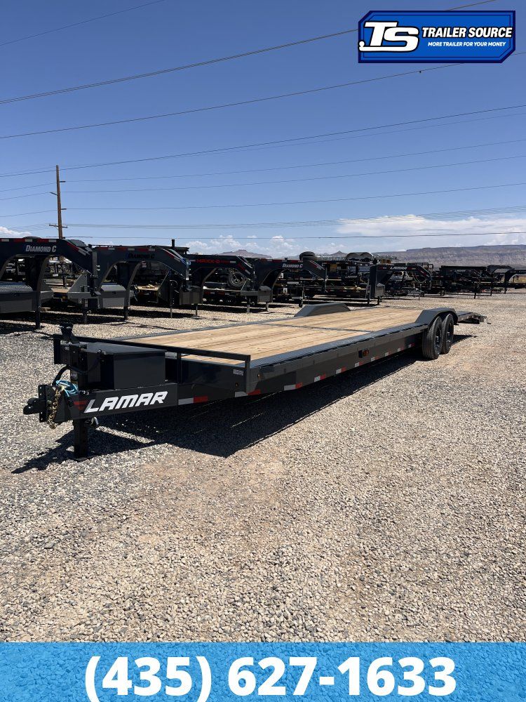 8.5x36 Lamar H8 Wide Body w/ Drive Over fenders Equipment Trailer - 15.7K GVWR - 14 Ply Tires