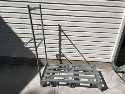 Aluminum Platform Cart with Handle and Caster Wheels