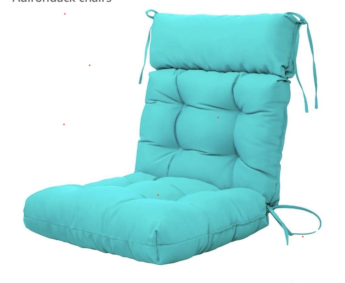 (See description) Artplan Adirondack Chair Cushion High Back Seat Pad with Headrest Pillow and Ties